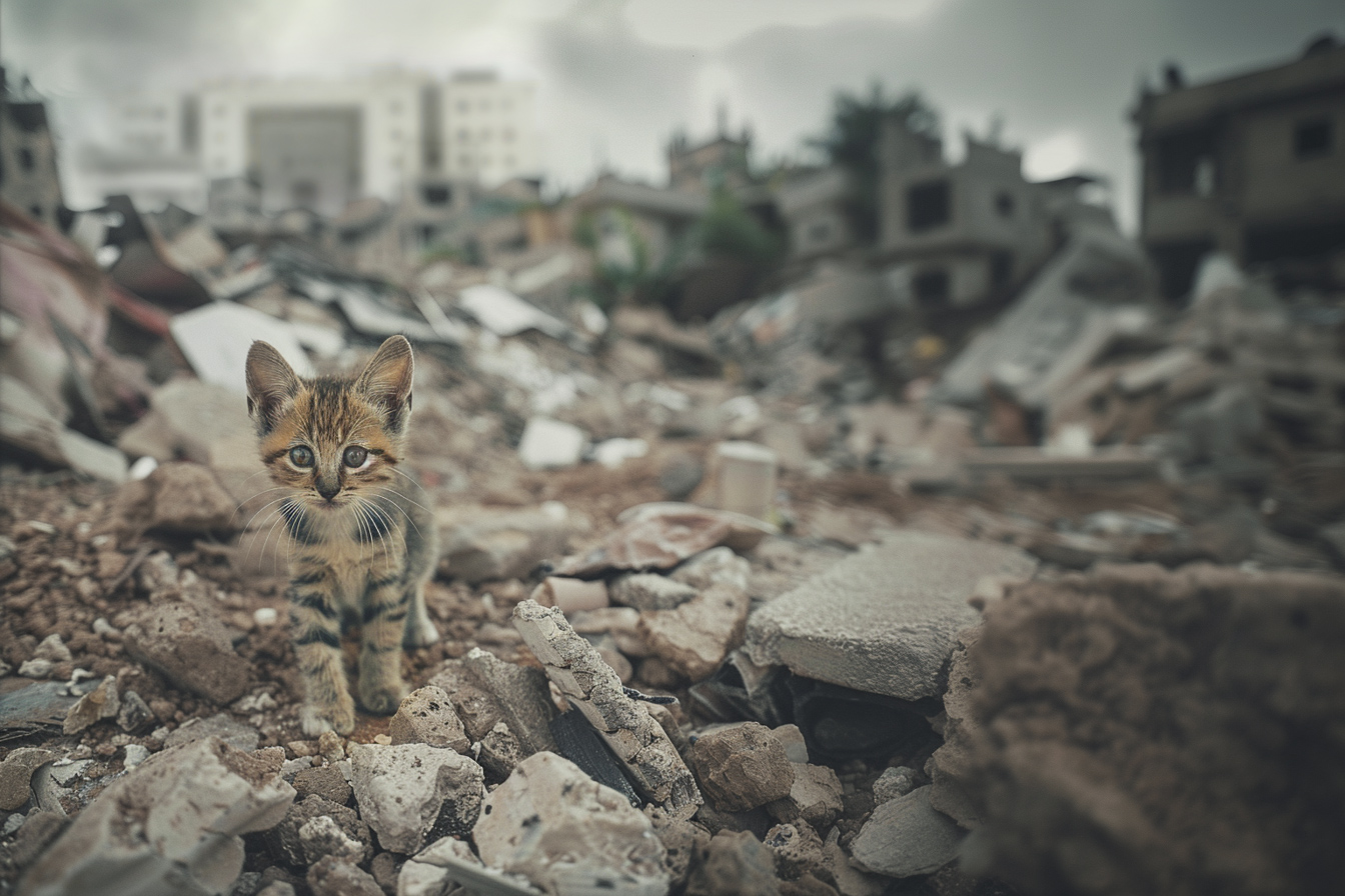 Photo of a kitten looking menacing.